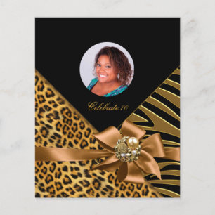 Flyer Zebra Leopardo Dourado Negro