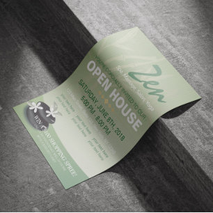 Flyer ZEN Stone Bamboo YOGA SPA Massage Salon Open House