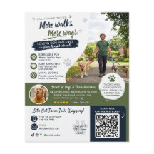 Flyers Código QR para Negócios de Passeio de Cães 