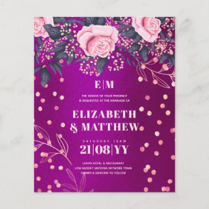 FLYERS Magenta Pink Flowers de Casamento de Menos 