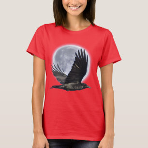 Flying Black Raven e Full Moon T-Shirt
