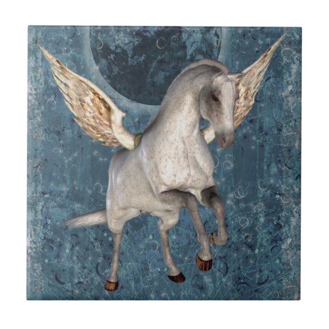 Flying Pegasus Horse Fantasy Art Azulejo (Frente)