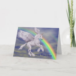 Flying Unicorn Rainbow Fantasy Art Cartão com foto
