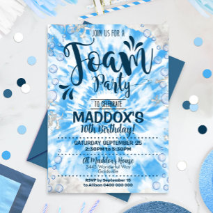 Foam, Convite de festas, Tie Dye Foam Invite