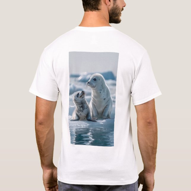 Foco de bebê 3D e mamãe batendo em T-Shirt (Verso)