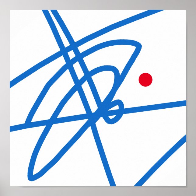 Foco de vida Abstrato de arte Red Dot Poster (Frente)