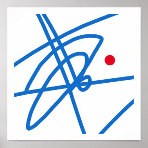 Foco de vida Abstrato de arte Red Dot Poster