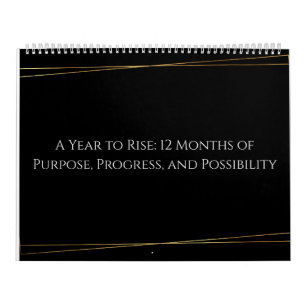 Foco Dourado: Calendário Minimalista Inspirador de