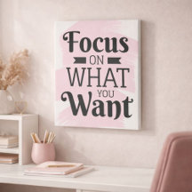 Foco no que você quer rosa e preto