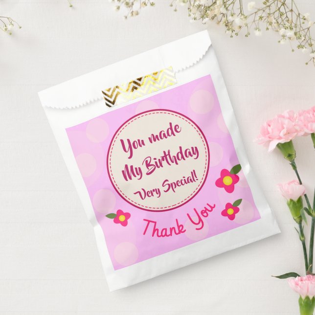 Fofa Sacola de Favor de Aniversário Rosa (Selado)
