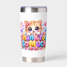 Fofo Kawaii Muito Obrigado Gato Nome Pastel Rosa