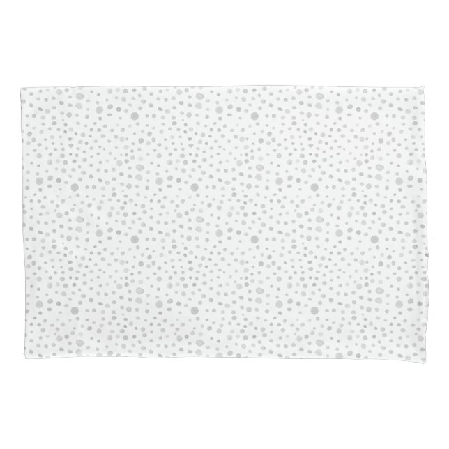 Fog Confetti Watercolor Dots Pillowcase (Frente)