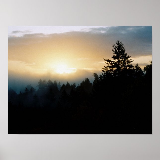 Foggy Northwest sunrise poster (Frente)