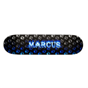 Fogo do skate de Marcus e design azuis das chamas