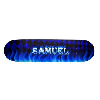 Fogo do skate de Samuel e projeto azuis das chamas