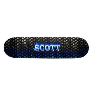 Fogo do skate de Scott e design azuis das chamas