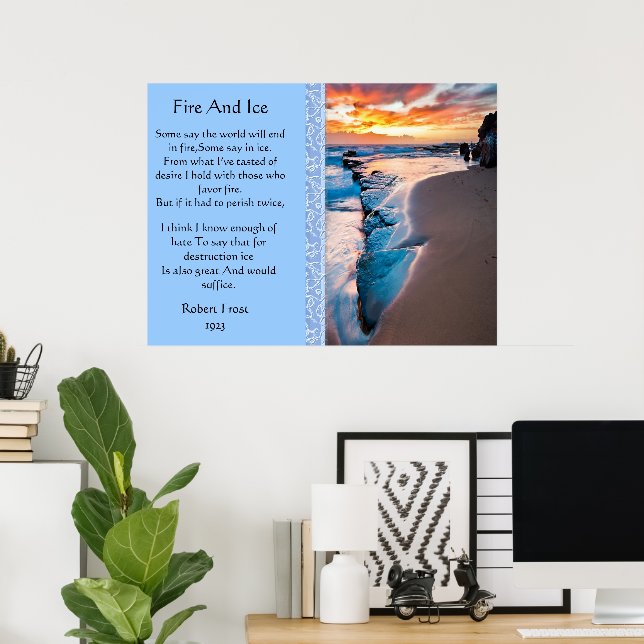 Fogo E Posters Azuis Frio (Escritório em casa)