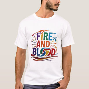 "Fogo e Sangue: Design de Camiseta de Arroz e Arre