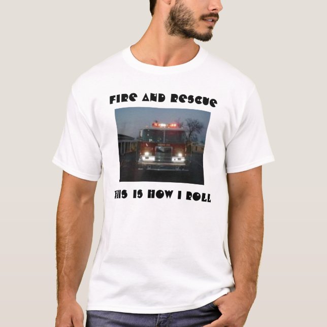 Fogo e t-shirt do salvamento (Frente)