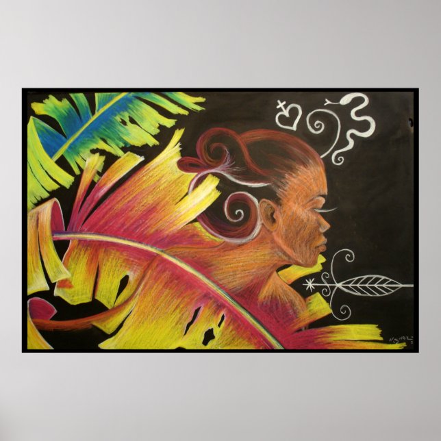 Fogo - Impressão de Arte Negra (Frente)