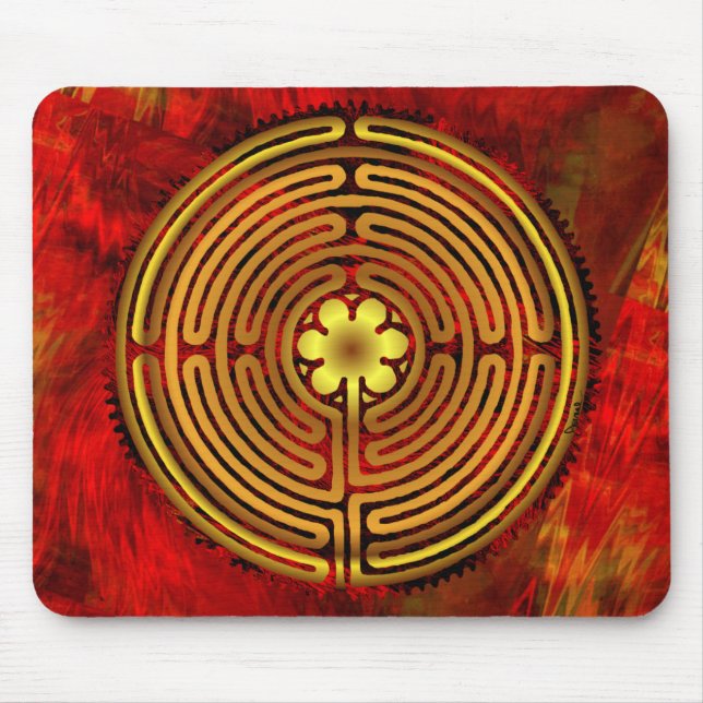 Fogo Mousepad do labirinto de Chartres (Frente)