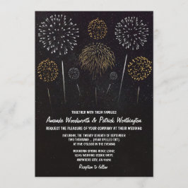 Fogos De Artifício Considerados Convites Dourados 