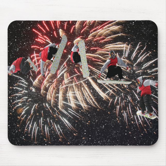 Fogos-de-artifício Mousepad do Snowboard (Frente)