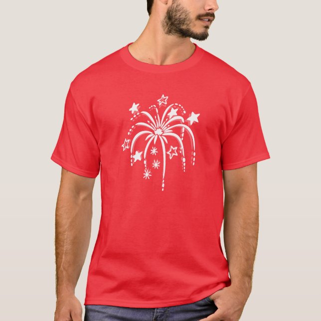 Fogos de artifício Patriótico 4 de julho Camisas (Frente)