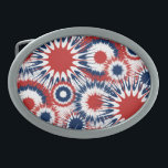 Fogos de artifício Patrióticos Brancos e Azuis<br><div class="desc">Faça uma declaração patriótica ousada com esta fivela de cinta Made in USA, com um padrão explosivo vermelho, branco e azul de ruptura inspirado nos fogos de artifício do 4 de julho. O design dinâmico captura a energia e o entusiasmo das celebrações americanas, fazer que seja o acessório perfeito para...</div>