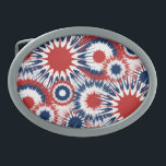 Fogos de artifício Patrióticos Brancos e Azuis<br><div class="desc">Faça uma declaração patriótica ousada com esta fivela de cinta Made in USA, com um padrão explosivo vermelho, branco e azul de ruptura inspirado nos fogos de artifício do 4 de julho. O design dinâmico captura a energia e o entusiasmo das celebrações americanas, fazer que seja o acessório perfeito para...</div>
