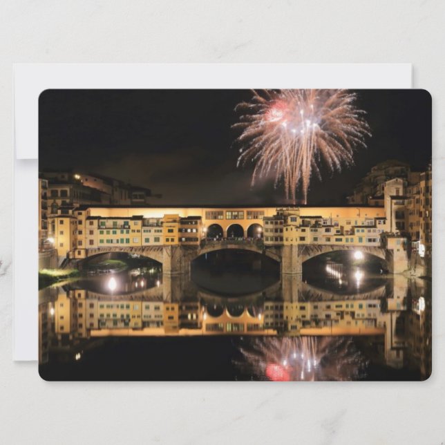 Fogos de artifício sobre Ponte Vecchio em Florença (Frente)