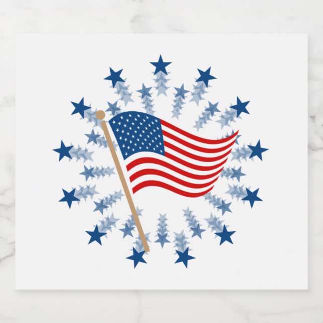 Fogueira Explosão de Estrelas da Bandeira American (Rótulo Único)