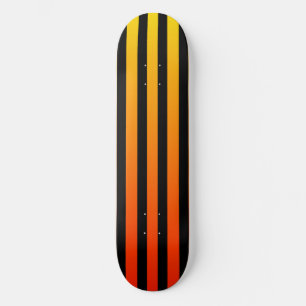 Fogueira Laranja e Faixas Pretas Skateboard Deck