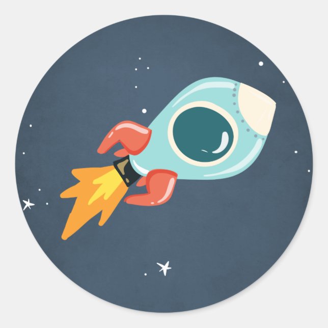 Foguete do espaço fechado com autocolante (Frente)