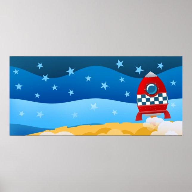 foguete espacial - impressão poster personalizado (Frente)