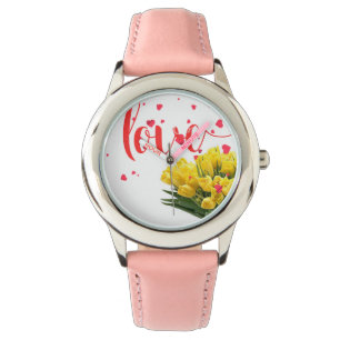 Foguete no Bloom - Relógio Floral Elegante com Ban
