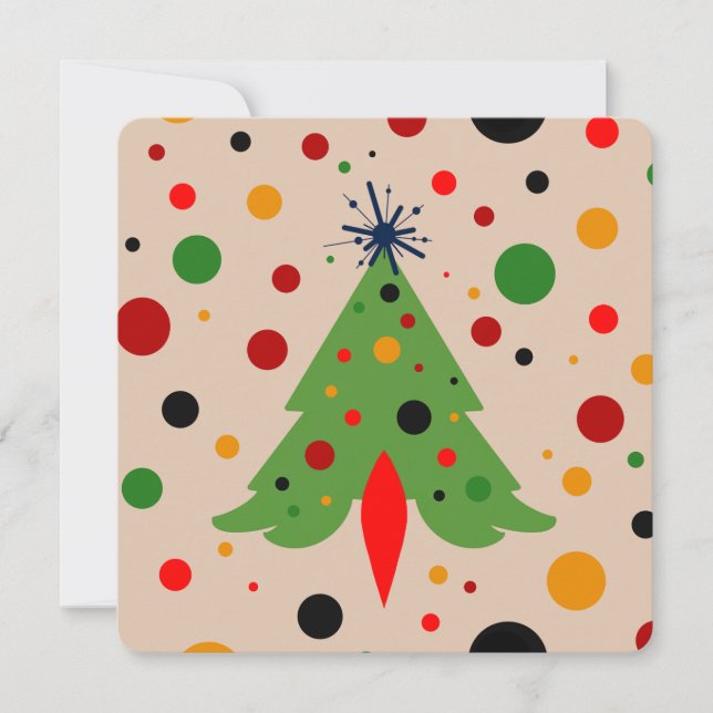 Foguete Retro da Árvore de Natal Moderna do meio s (Frente)