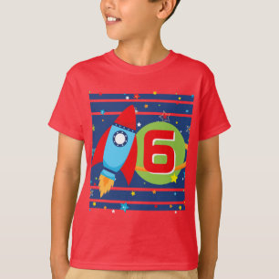 Foguete Vermelho Navio Espacial Exterior Camisa de