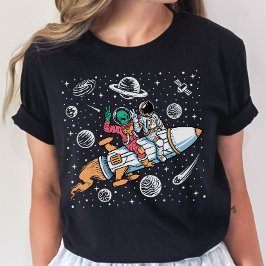 Foguetes de Alienígena espacial T-Shirt - Astronau
