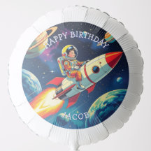 Foguetes giros no astronauta espacial Aniversário