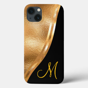 Foil Faux Dourada, Nome e iPhone Monograma Case-Ma