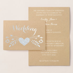 Foil Floral Real Typografia Casamento Convites