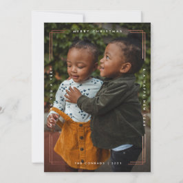 Foil moderna alegre cartão com fotos de Natal uma 