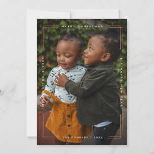 Foil moderna alegre cartão com fotos de Natal uma