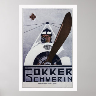 Fokker Schwerin WW1 Aviation Poster - grande