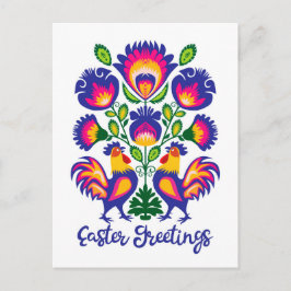 Folclore da Páscoa com 2 Galos Cartão Postal Perso