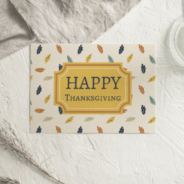 Folga Colorida Folha Feliz Cartão de Ação de Graça