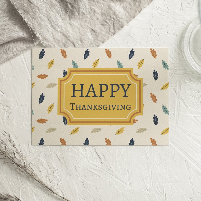 Folga Colorida Folha Feliz Cartão de Ação de Graça (Criador carregado)