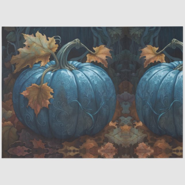Folga de outono Azul Pumpkin Fairytalle Papel de D (Frente )