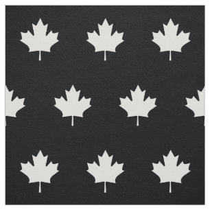Folha branca do Canadá - tecido preto